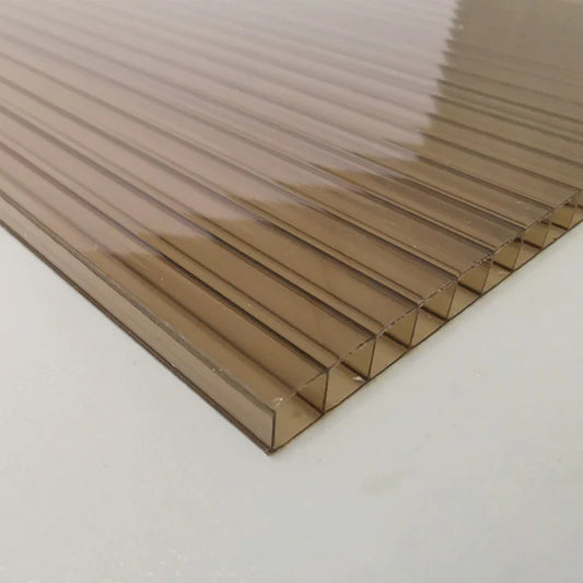 5/16 in. (8 mm) 48 in. x 144 in. Polycarbonate Bronze twin-wall hollow sheet